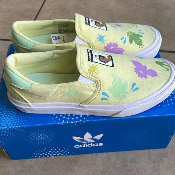 Adidas Disney Princess Court Rallye Slip-On Sneakers - Light Green - Picture 2 of 5